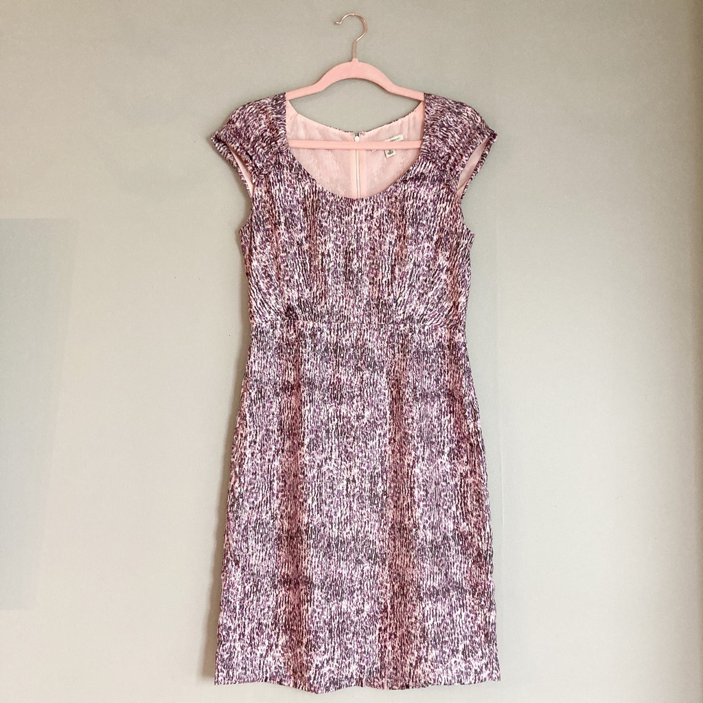 Banana Silk 100 Silk Purple And Pink Dress